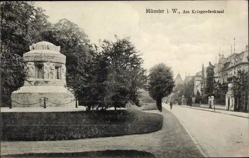 Ak Münster in Westfalen, Am Kriegerdenkmal