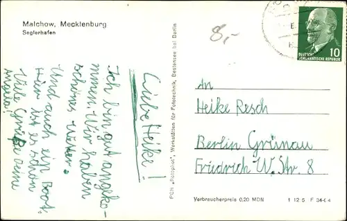 Ak Malchow in Mecklenburg, Seglerhafen