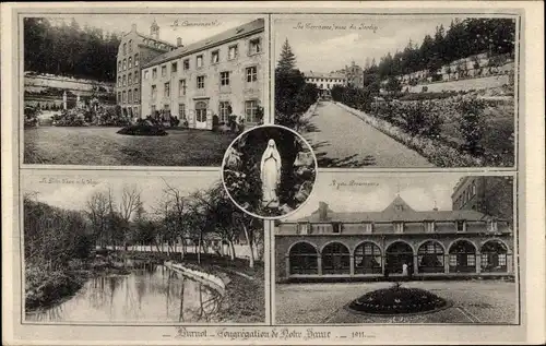 Ak Burnot Namur, Congrégation de Notre Dame 1911, Jardin, Pensionnat