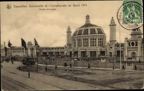Ak Gand Gent Ostflandern, Exposition Internationale 1913, Entree principale
