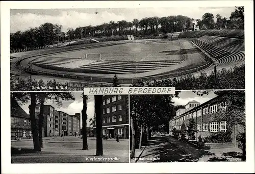 Ak Hamburg Bergedorf, Stadion im Billtal, Vierlandenstraße, Luisenschule