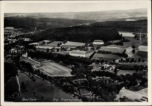 Ak Bad Elster im Vogtland, Stadion, Luftbild