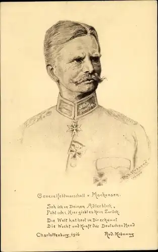 Künstler Ak Generalfeldmarschall August von Mackensen, Portrait