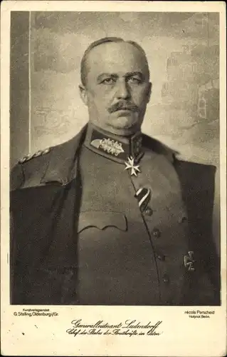 Ak Generalleutnant Ludendorff, Chef des Stabes der Streitkräfte im Osten