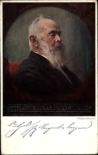 Künstler Ak Firle, Walther, Prinzregent Luitpold von Bayern, Portrait