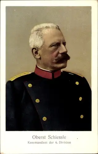 Ak Oberst Schiessle, Kommandant der 6. Division, Schweizer Armee