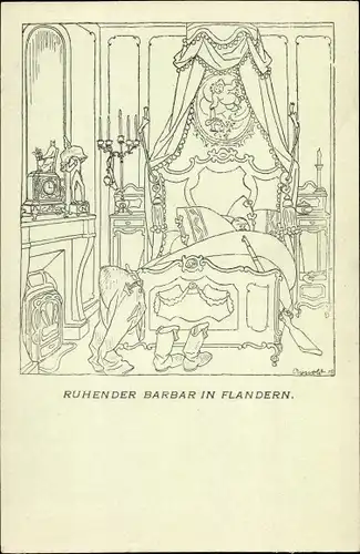 Künstler Ak Arnold, K., Ruhender Barbar in Flandern