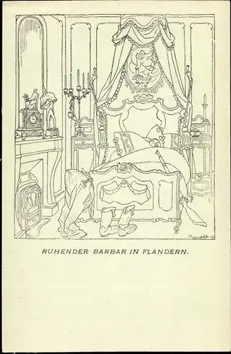 Künstler Ak Arnold, K., Ruhender Barbar in Flandern