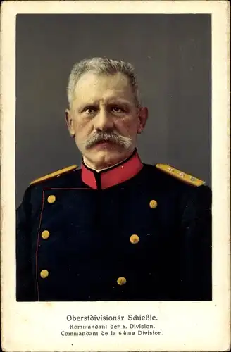 Ak Oberstdivisionär Schießle, Kommandant der 6. Division, Schweizer Armee