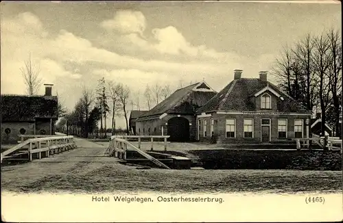 Ak Oosterhesselerbrug Drenthe Niederlande, Hotel Welgelegen