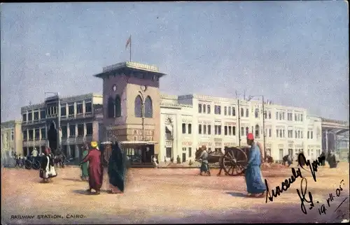 Ak Cairo Kairo Ägypten, Railway Station