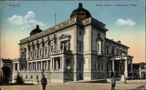 Ak Belgrad Beograd Serbien, Ansicht vom königlichen Palast