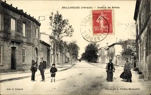Ak Baillargues Hérault, Avenue de Nimes