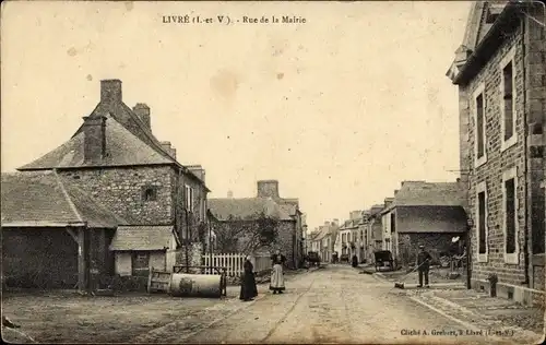 Ak Livré Ille et Vilaine, Rue de la Mairie