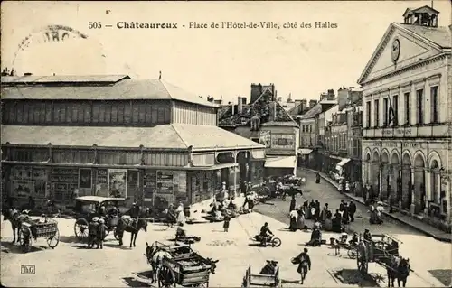 Ak Châteauroux Indre, Place de l'Hôtel de Ville