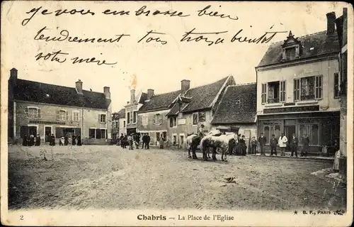 Ak Chabris Indre, la Place de l'Église
