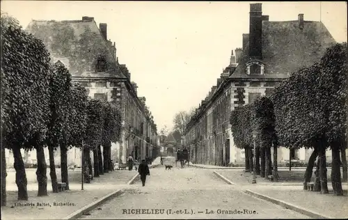 Ak Richelieu Indre et Loire, le Grande Rue