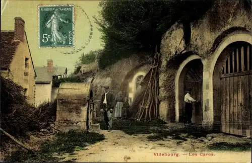 Ak Villebourg Indre et Loire, Les Caves