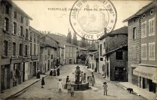 Ak Viriville Isère, Place du Marché