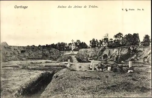 Ak Carthage Karthago Tunesien, Ruines des Arenes de Tridon