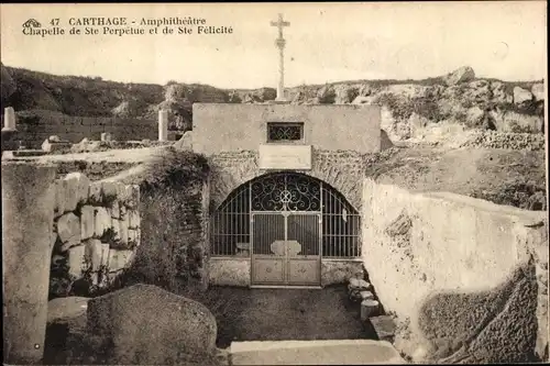 Ak Carthage Karthago Tunesien, Chapelle de l'Amphitheatre