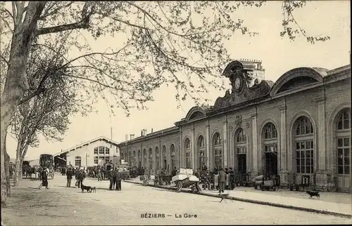 Ak Béziers Hérault, La Gare