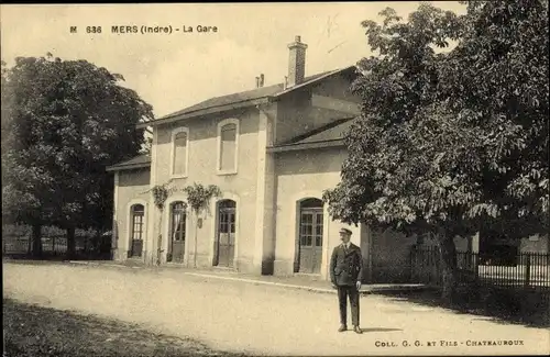 Ak Mers sur Indre Indre, La Gare