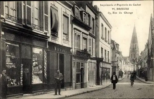 Ak Vendôme Loir et Cher, Imprimerie et Papeterie du Cachet M. Broeckx, 63 Rue du Change