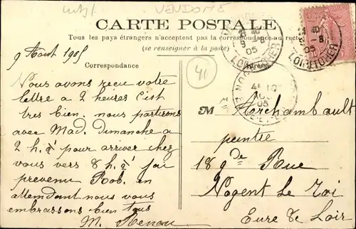 Ak Vendôme Loir et Cher, Imprimerie et Papeterie du Cachet M. Broeckx, 63 Rue du Change