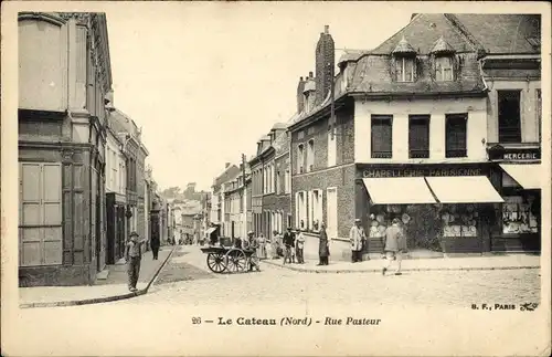 Ak Le Cateau Cambrésis Nord, Rue Pasteur, Chapellerie Parisienne, Mercerie