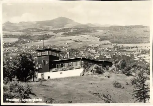 Ak Varnsdorf Warnsdorf Reg. Aussig, An der Spitzbergbaude, Panorama