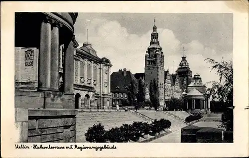 Ak Szczecin Stettin Pommern, Hakenterrasse, Regierungsgebäude