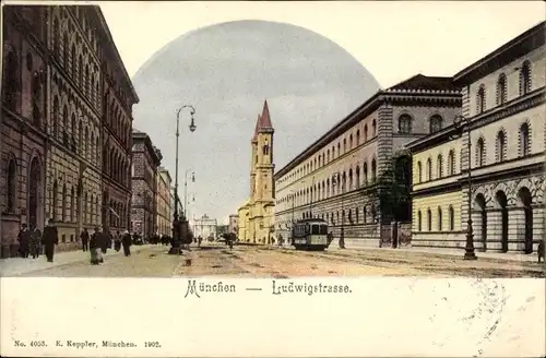 Ak München Bayern, Ludwigstraße