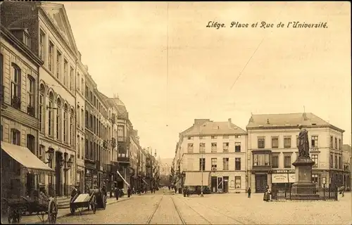 Ak Liège Lüttich Wallonien, Place et Rue de l'Universite