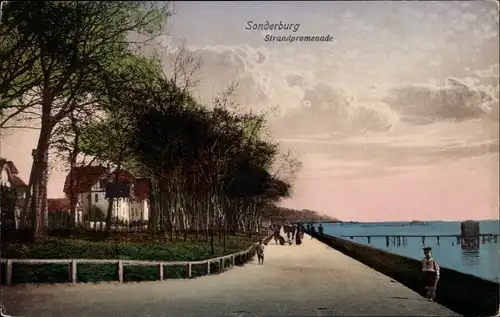 Ak Sønderborg Sonderburg Dänemark, Strandpromenade
