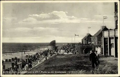 Ak Westerland auf Sylt, Partie an der Wandelbahn