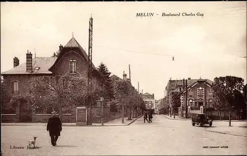 Ak Melun Seine et Marne, Boulevard Charles Gay