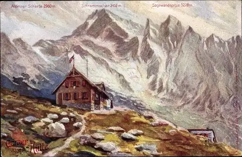 Ak Sankt Jodok am Brenner Tirol, Geraer Hütte, Alpeiner Scharte, Schrammacher