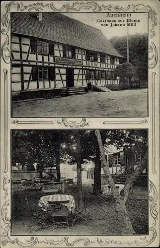 Ak Auenheim Kehl am Rhein, Gasthaus zur Blume, Garten