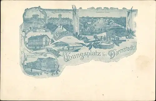Ak Darmstadt in Hessen, Truppenübungsplatz, Baracken-Lager