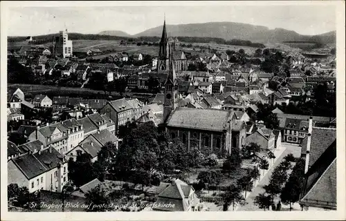 Ak St. Ingbert im Saarland, Blick auf St. Josefskirche, Prot. Kirche