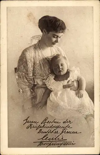 Ak Kronprinzessin Cecilie von Preußen, Prinzessin Alexandrine, Kriegskinder Spendentag 1916