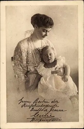 Ak Kronprinzessin Cecilie von Preußen, Prinzessin Alexandrine, Kriegskinder Spendentag 1916