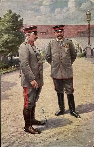 Ak Kaiser Wilhelm II., Generalfeldmarschall Paul von Hindenburg, Schloss zu Posen, 1915