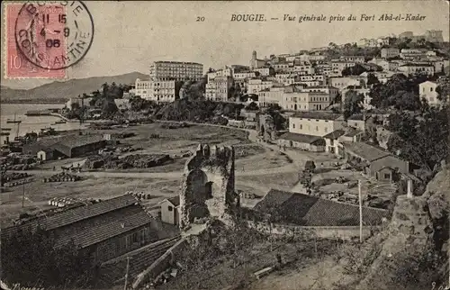 Ak Bougie Algerien, Vue generale prise du Fort Abd-el-Kader