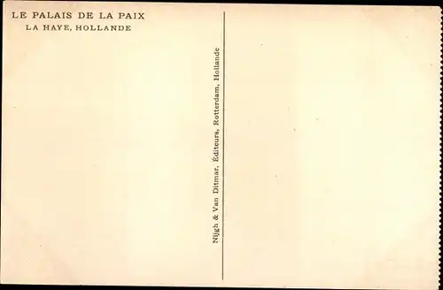 Ak La Haye Den Haag Südholland Niederlande, Le Palais de la Paix, De Wreedheid van den oorlog