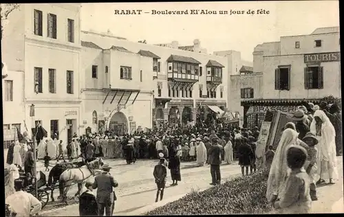 Ak Rabat Marokko, Boulevard El'Alou, un jour de fête