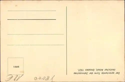 Ak Dresden, sprechender Presseturm der Jahresschau Deutscher Arbeit 1927