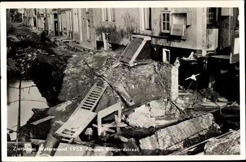 Ak Zierikzee Zeeland Niederlande, Watersnood 1953, Nieuwe Boogerdstraat