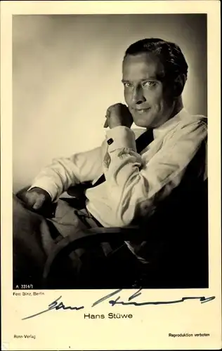 Ak Schauspieler Hans Stüwe, Portrait, Ross Verlag A 3314/1